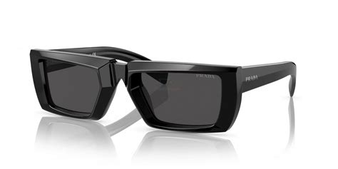 prada pr 24ys 1ab5s0|Prada PR 24YS 1AB5S0 Black Plastic Rectangle Sunglasses .